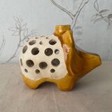 Handmade ceramic solifiore in the shape of a hedgehog