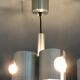 Space-age chandelier with 3 lights, brushed aluminium, 1970 design.