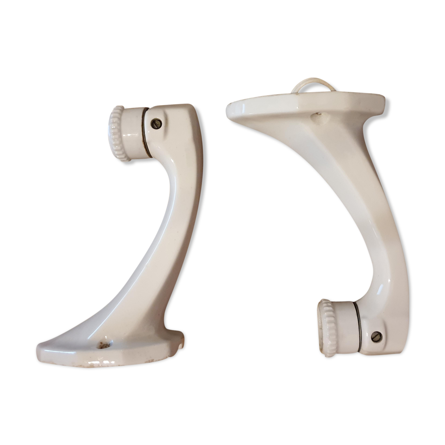 Limoge 1930 porcelain art deco wall light  pair