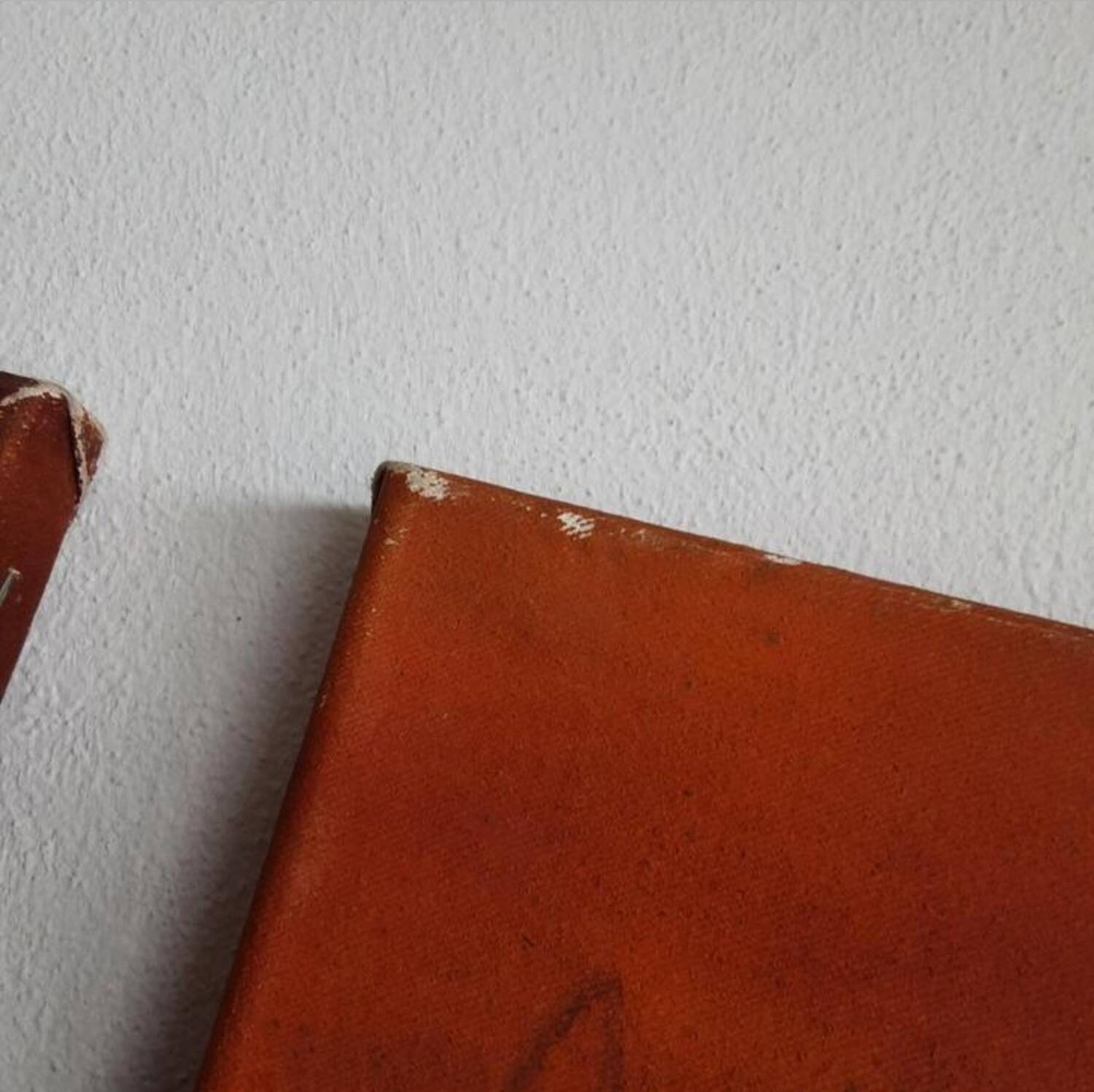 Dário Bosa abstract diptych (orange/red) signed / canvas Brasilian art