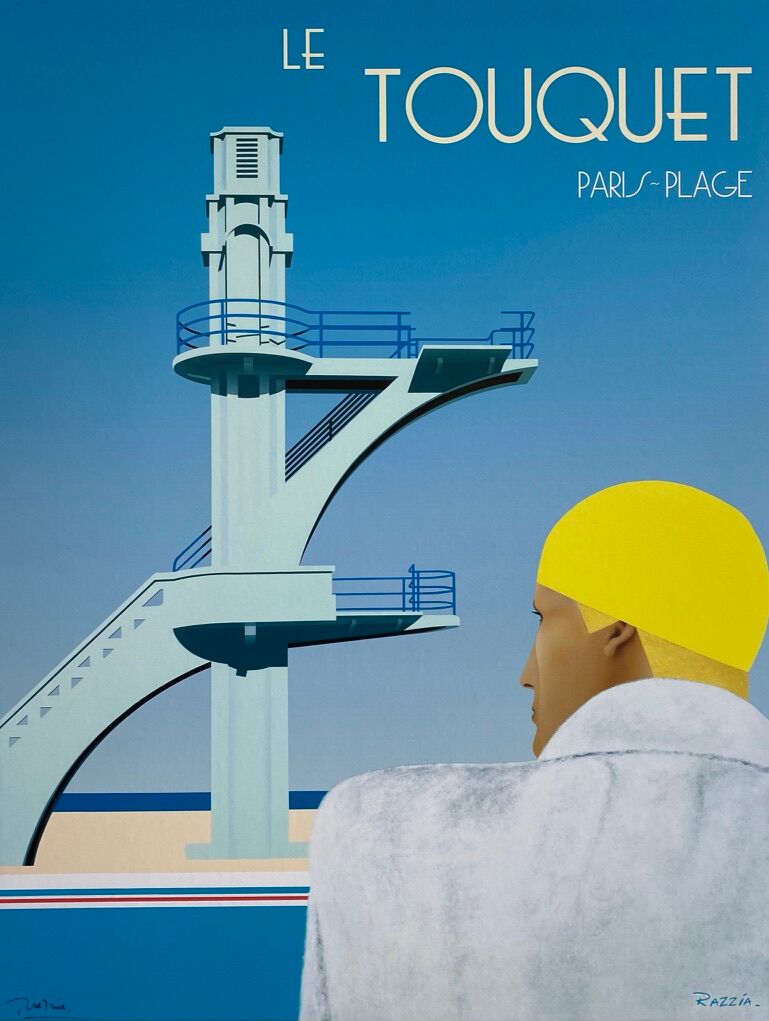 Original poster Razzia - Le touquet paris plage - signed by the artist - On linen