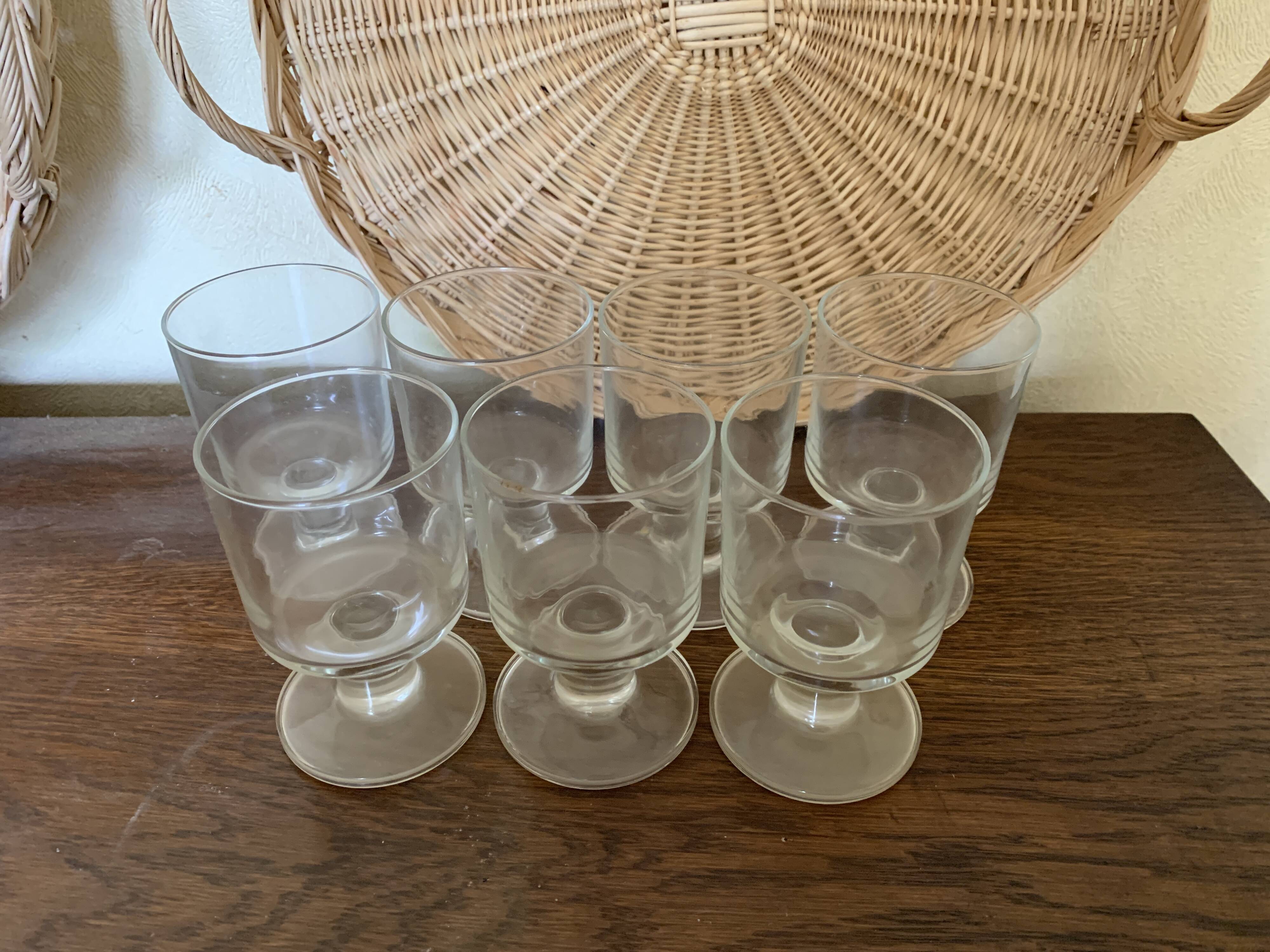 7 vintage Luminarc style wine glasses