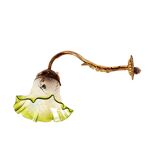Gilt Bronze Wall Light With Green Ruffled Tulip