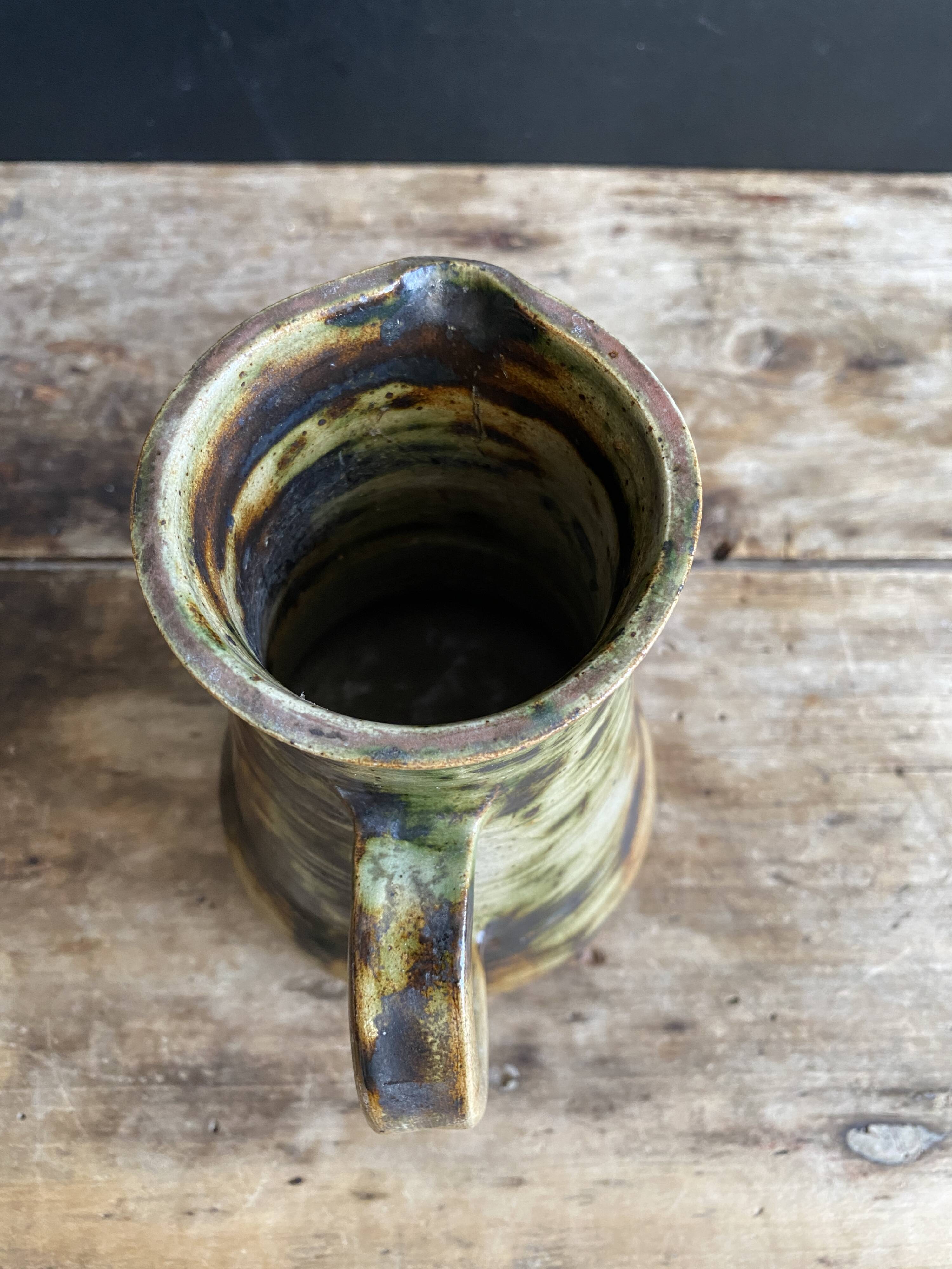 Magnificent pyrite stone jug, unique piece by French ceramist Caty Bie.