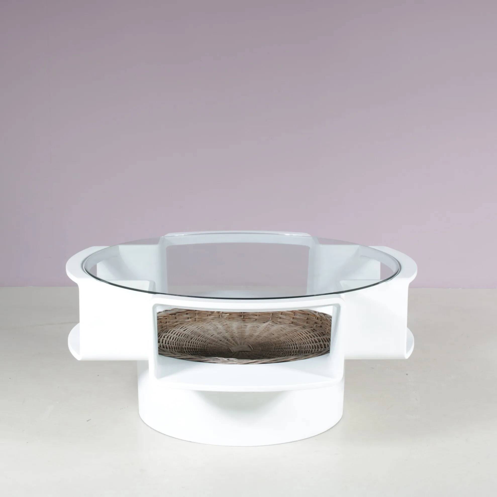 1970s "Curvoform" coffee table, made by Curver in the Netherlands.