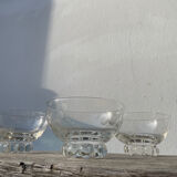 5 small ramekins in beaded and polka dot glass