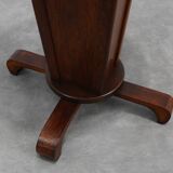 Art Deco round Oak Side Table, France 1930s