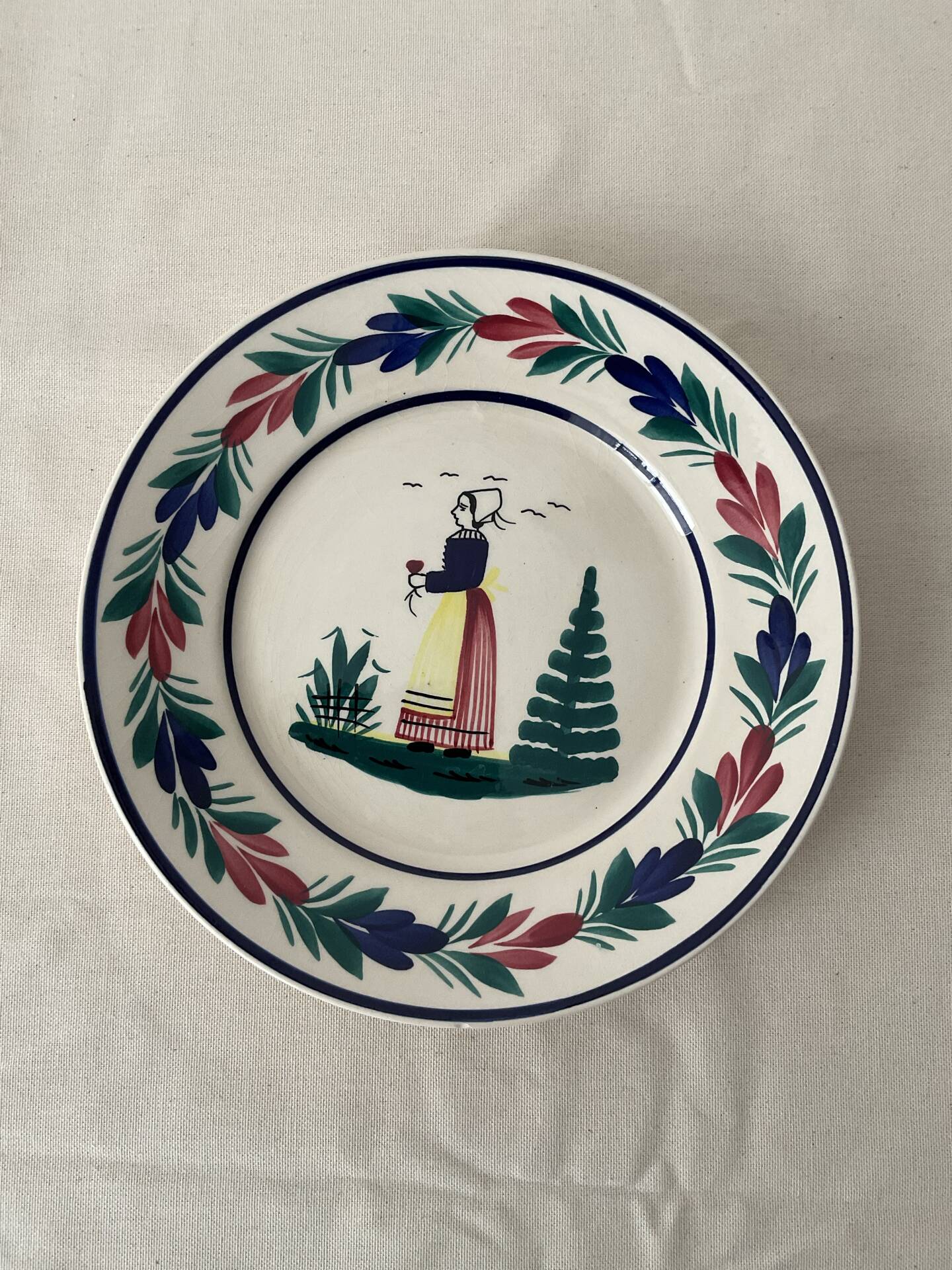 Henriot Quimper plate hand-painted