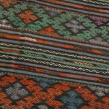 6x9 Blue & Green Striped Kilim Rug, 180x271Cm