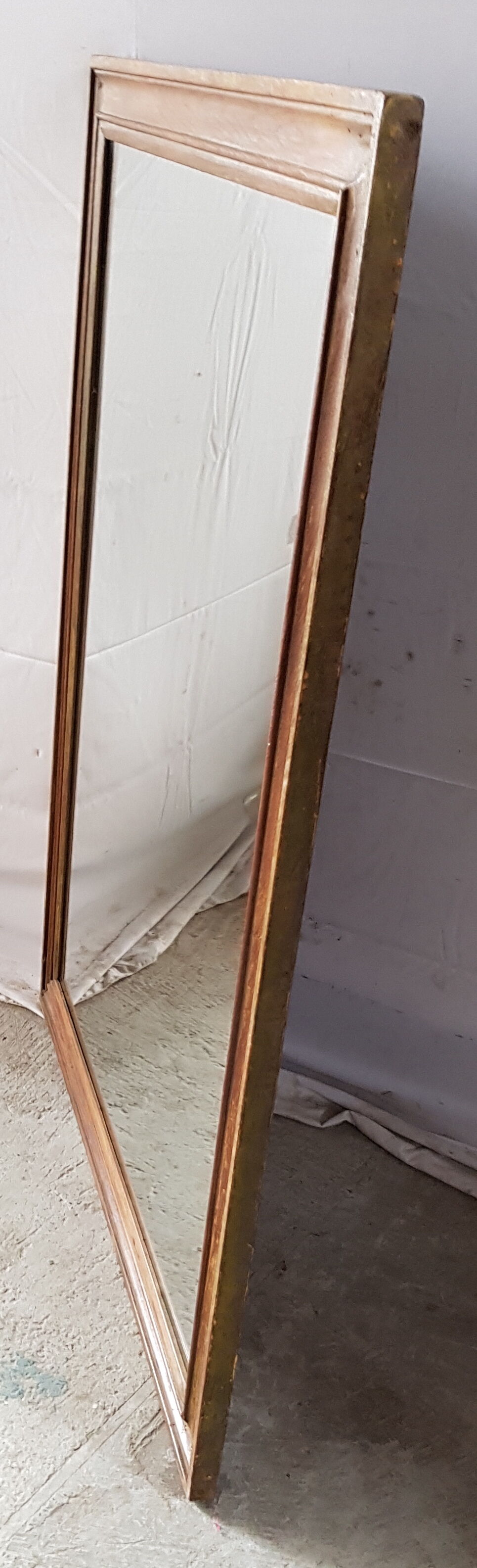 Old large mirror made of teak with frame