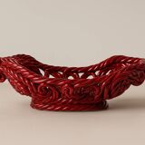 Large woven ceramic basket 60s