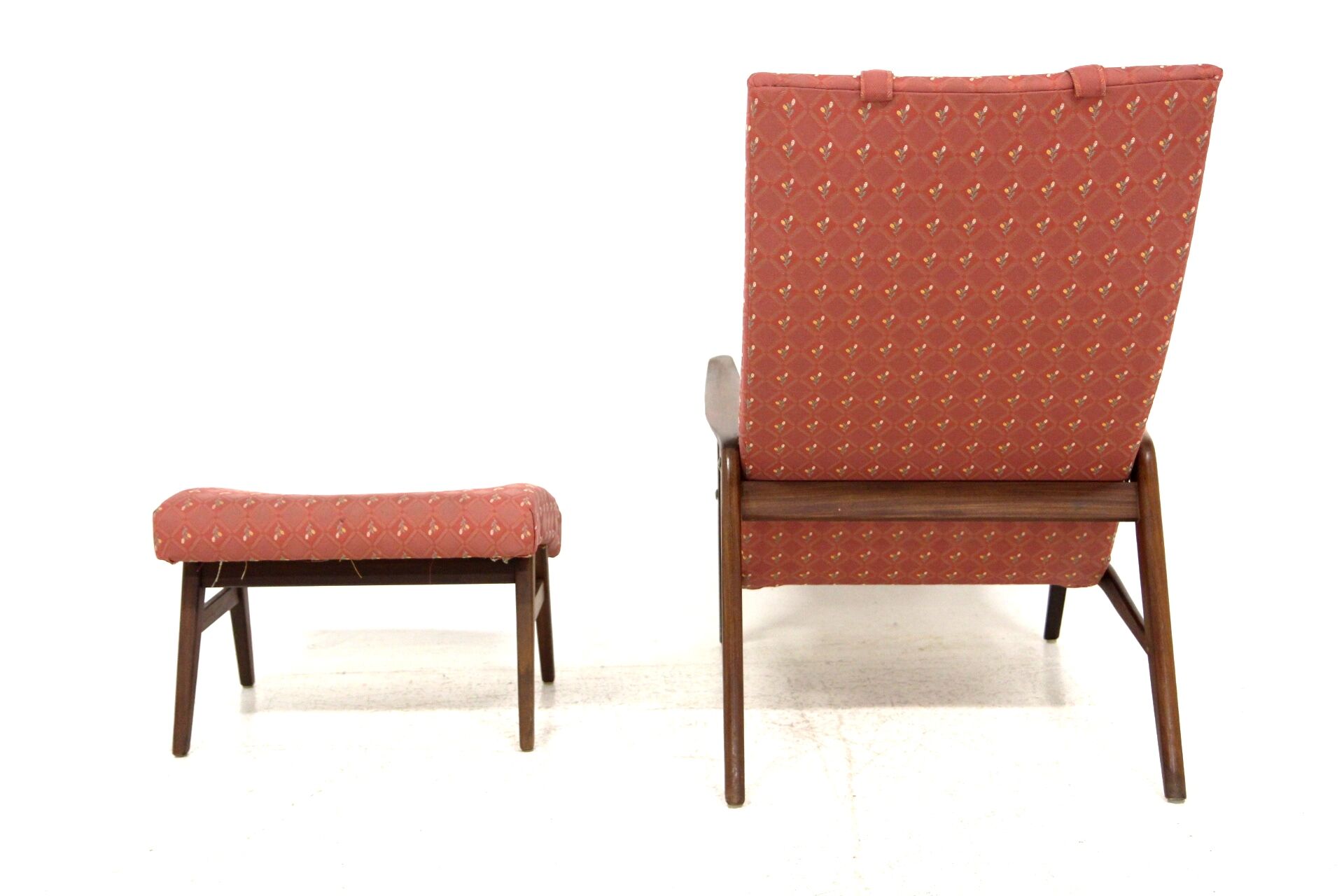 Scandinavian teak armchair & footrest, Sweden, 1960