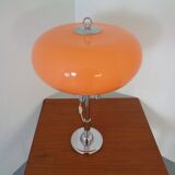 Italian orange plastic and chrome table lamp, 1960s