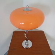 Italian orange plastic and chrome table lamp, 1960s