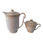 Lanternier Limoges – gold coffee and tea service – 1950s