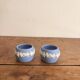 Pair of Candle Holders Saleron Wedgwood Jasperware Blue England