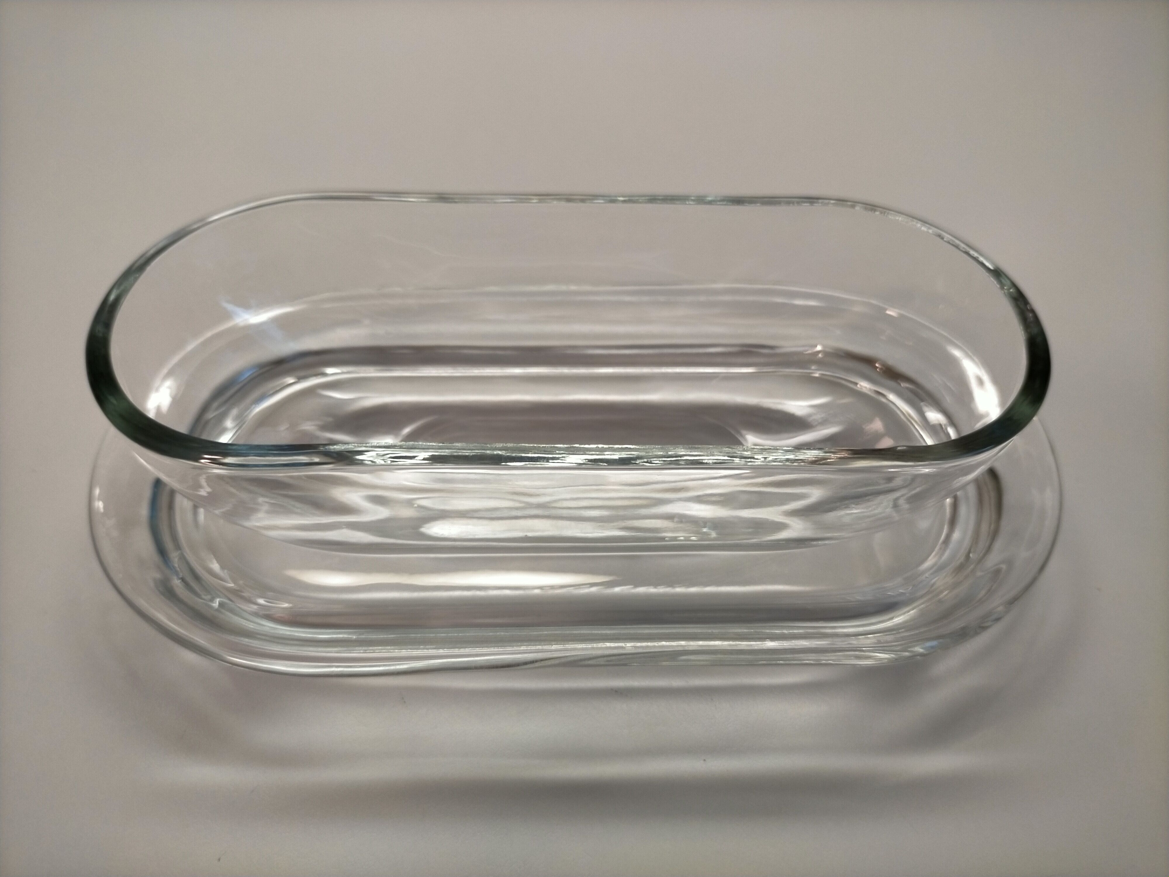 Vintage moulded glass butter