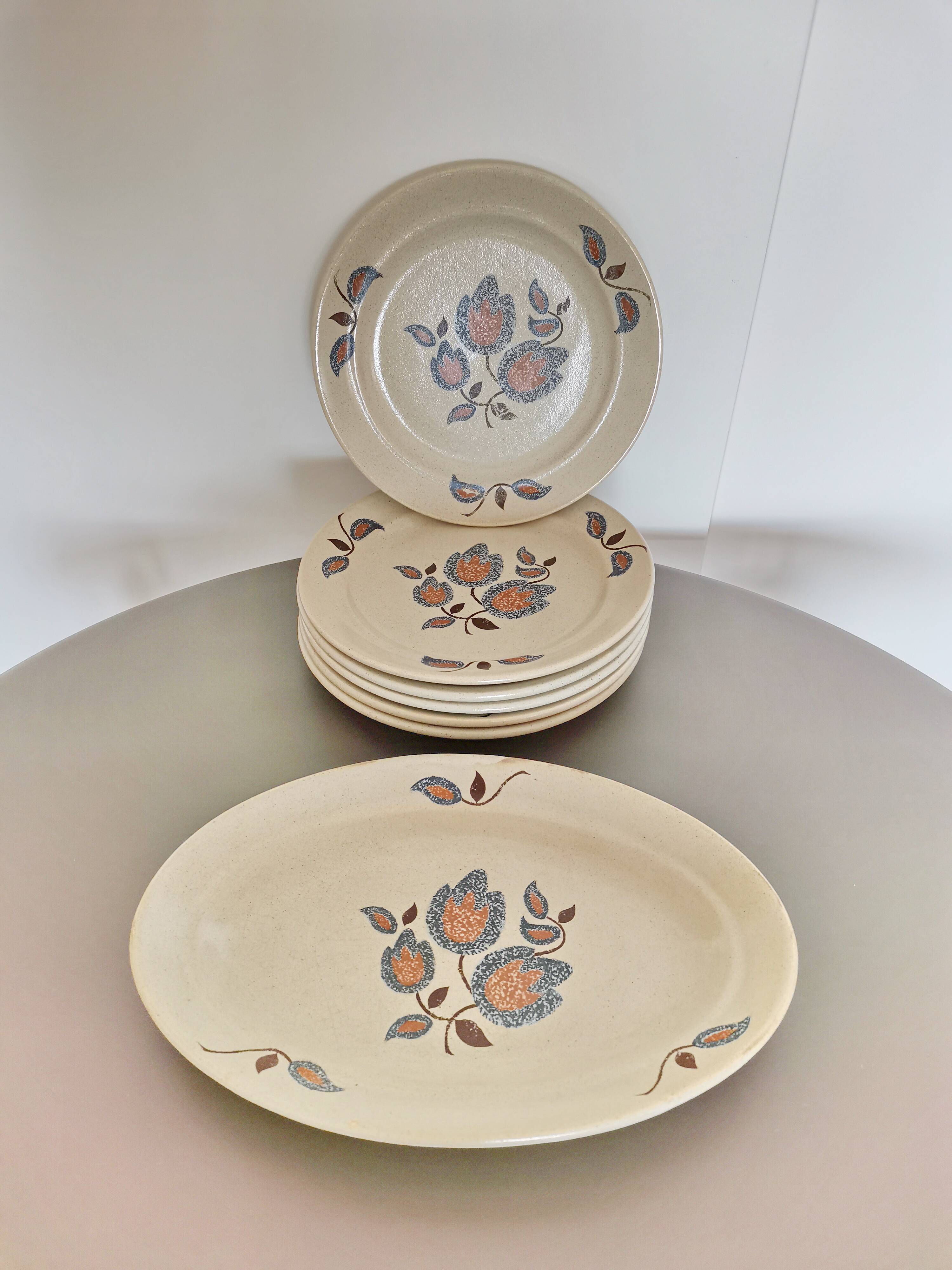 20 plates + 1 faience de saint amand dish sologne collection