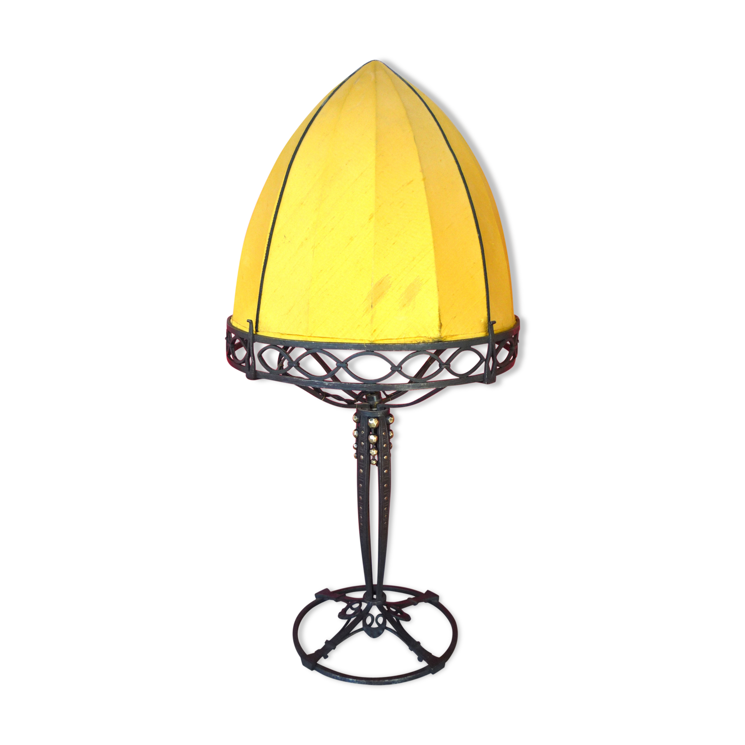Raymond Subes art deco wrought iron lamp
