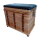 Tabouret de pêche en osier, coffre siège de pêcheur
