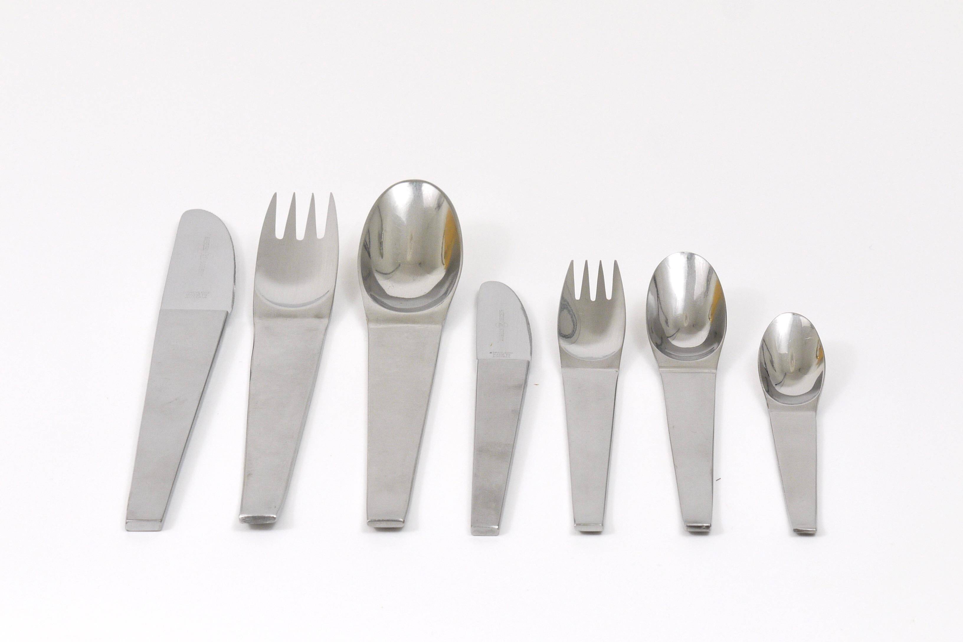 Carl Auböck 2060 Cutlery, 42 pcs., Complete for 6 People, Hammered Austria, 1950