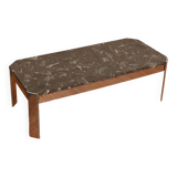 Table basse en marbre et pieds métal chromé