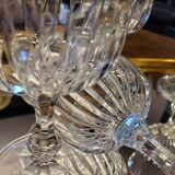 6 chiseled glass foot glasses