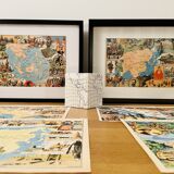 Old poster map of Indochina and Insulindia - JP Pinchon - 1940