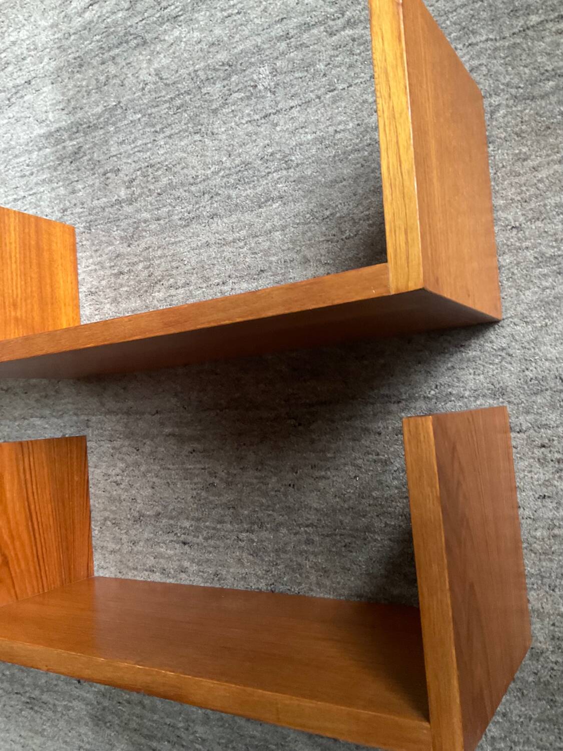 Pair of Scandinavian teak shelves from the 60s