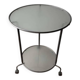 Ikea two-tiered serving trolley with glass.