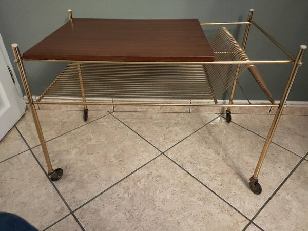 table basse vintage porte vinyles