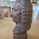 Buste de J.S Bach sculpté en bois - statuette vintage