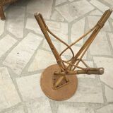 Rattan bamboo tripod saddle from the 60s and 70s