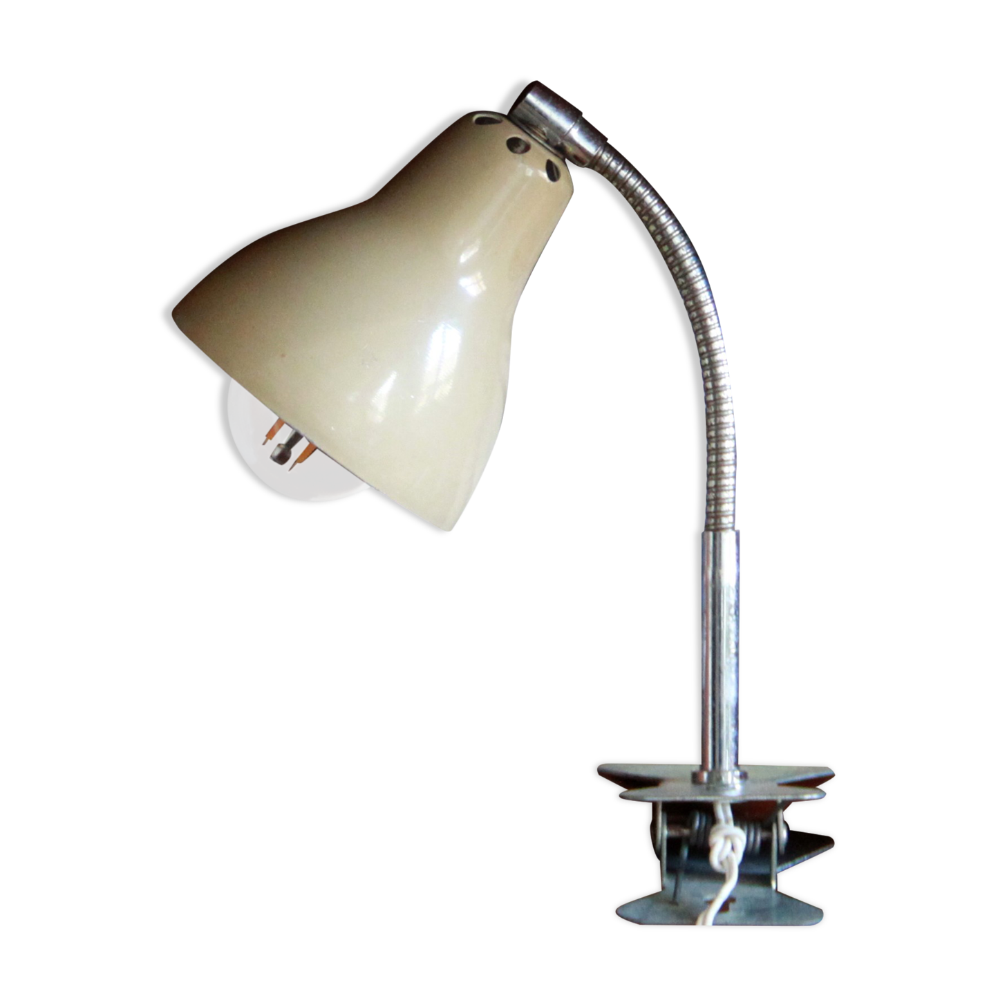 Lampe pince baladeuse sur flexible appoint vintage