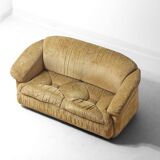 Italian two-seater sofa in beige velvet, 1970s