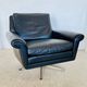 Vintage Danish mid-century leather lounge chair in black leather by G. Thams 1975