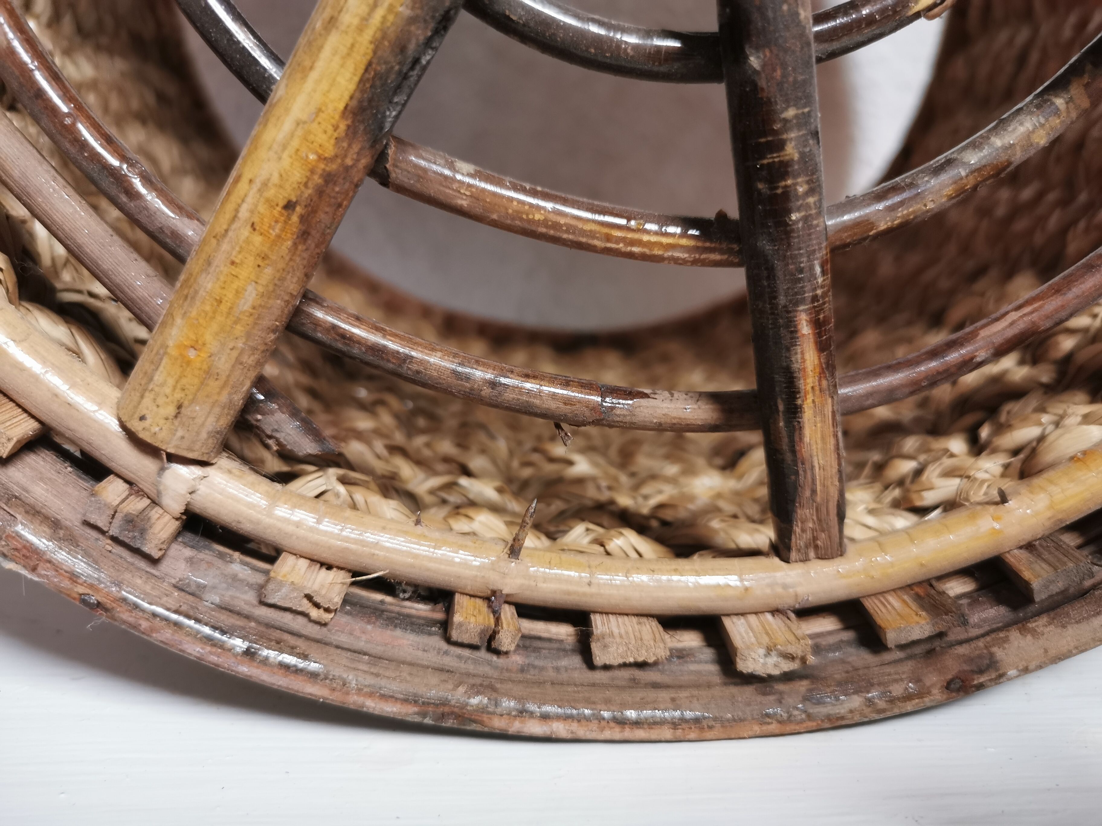 Vintage woven fiber basket