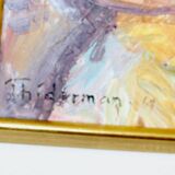 Large Swedish Mid-Century Oil on Panel" Beach" by Stig Thiderman (1920-1973) - Vintage and Framed