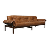 MP13 Sofa in Leather and Rosewood from Percival Lafer, 1970s