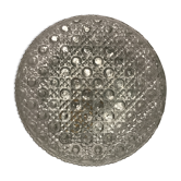 Applique plafonnier rond verre moulé transparentl vintage