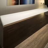 Large curved aluminium tabletop.