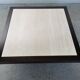 Table basse vintage travertin et bois design 1970