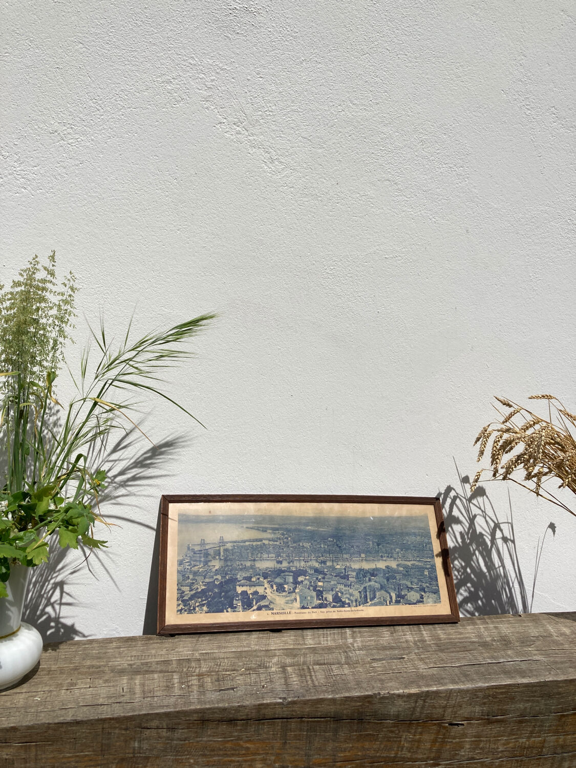 Photograph of Marseille 1950 - panoramic Mediterranean port and city printed by G. Arnaud - antique print