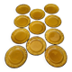 11 assiettes à dessert ocre fleur de lys