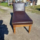 Doctor's bench oak and leather 19th