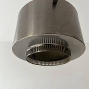 Vintage modernist chandelier, chrome metal, France 1940s