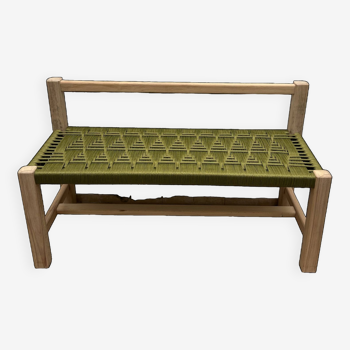 Khaki bench with backrest