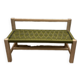 Khaki bench with backrest