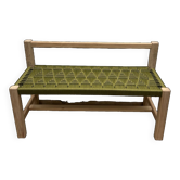 Khaki bench with backrest