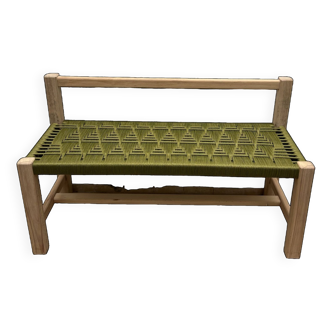 Khaki bench with backrest